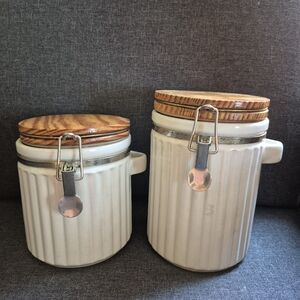 Vintage Cream Storage Canisters